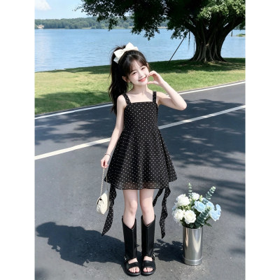女童波点公主裙夏装洋装2026新款赫本风吊带裙儿童夏季无袖裙子