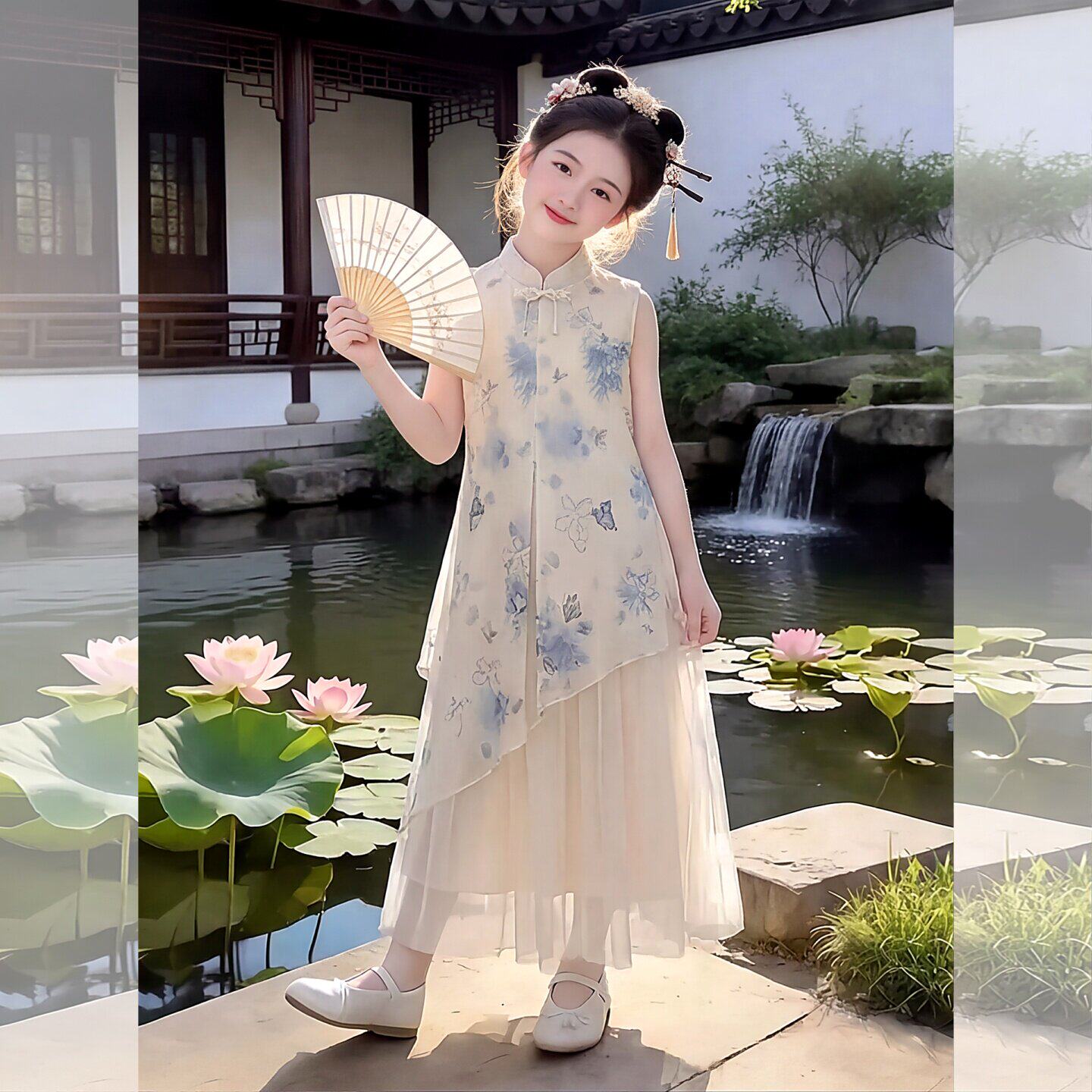 女童国风裙子夏2026新款小女孩洋气巨好看夏装连衣裙新中式旗袍裙