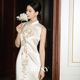 IRISY 白色旗袍女重工刺绣改良新娘订婚礼服2025夏新款 气质敬酒服