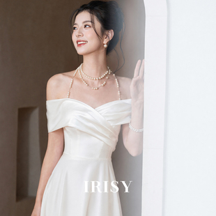 IRISY 法式高级感订婚礼服轻婚纱领证登记白裙成人礼服女日常可穿