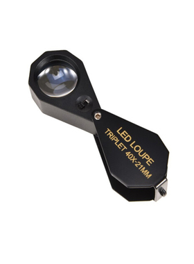 新款40倍单灯高倍黑色便携折叠光学珠宝放大镜阅读鉴定古玩礼物