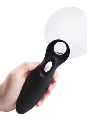 288-90高清高倍阅读维修手持式带LED灯放大镜黑色手柄无框进口