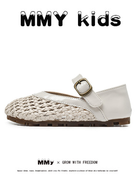 女童凉鞋2025夏季新款软底儿童鞋韩版镂空编织公主鞋女宝沙滩鞋字