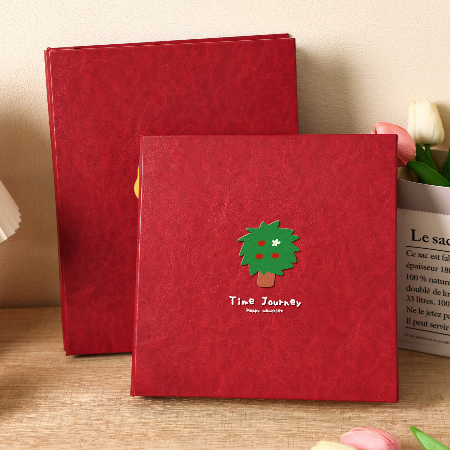 皮质相册本纪念册情侣旅行收纳册大容量覆膜自粘式影集拍立得相簿