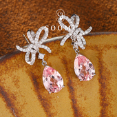 缎梦 SOOMI 帕帕拉恰耳钉5.4ct培育粉色蓝宝石耳坠925纯银耳饰