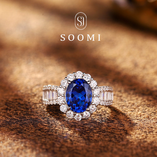 2.6克拉培育皇家蓝宝石戒指