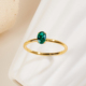 绿宝石 三原色 925银镶嵌祖母绿戒指0.5克拉ins精致百搭单身尾戒