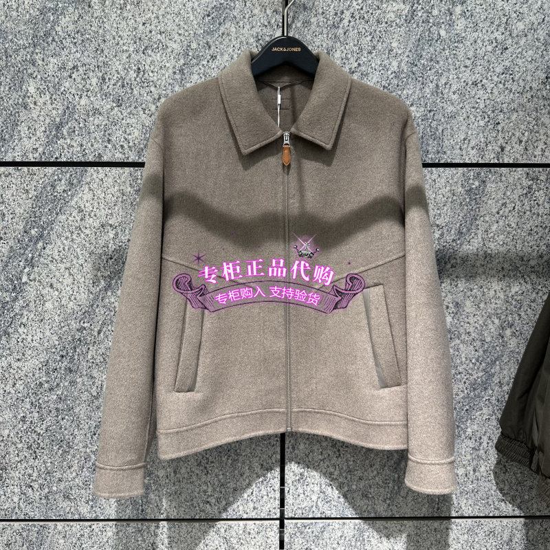 杰克琼斯秋冬男装新款牦牛绒混纺毛呢大衣羊毛翻领 226427006 G63