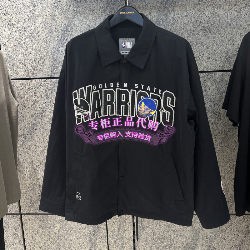 NBA联名勇士队杰克琼斯夹克宽松时尚潮外套 226321041 226421012