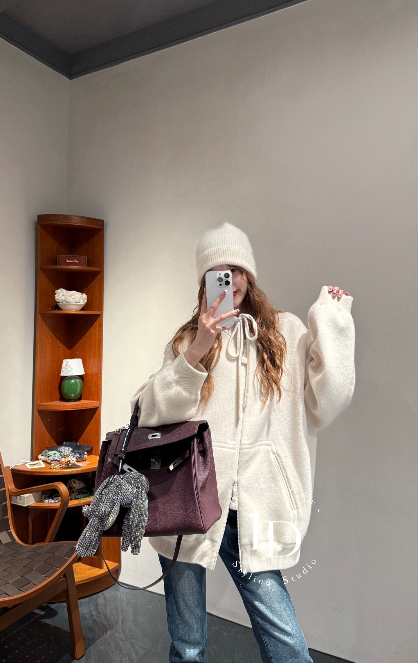 非实价2025冬季新款欧洲站潮牌简约轻奢百搭宽松休闲舒适羊绒外套