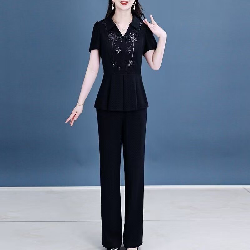 妈妈贵夫人品牌时尚冰丝两件套