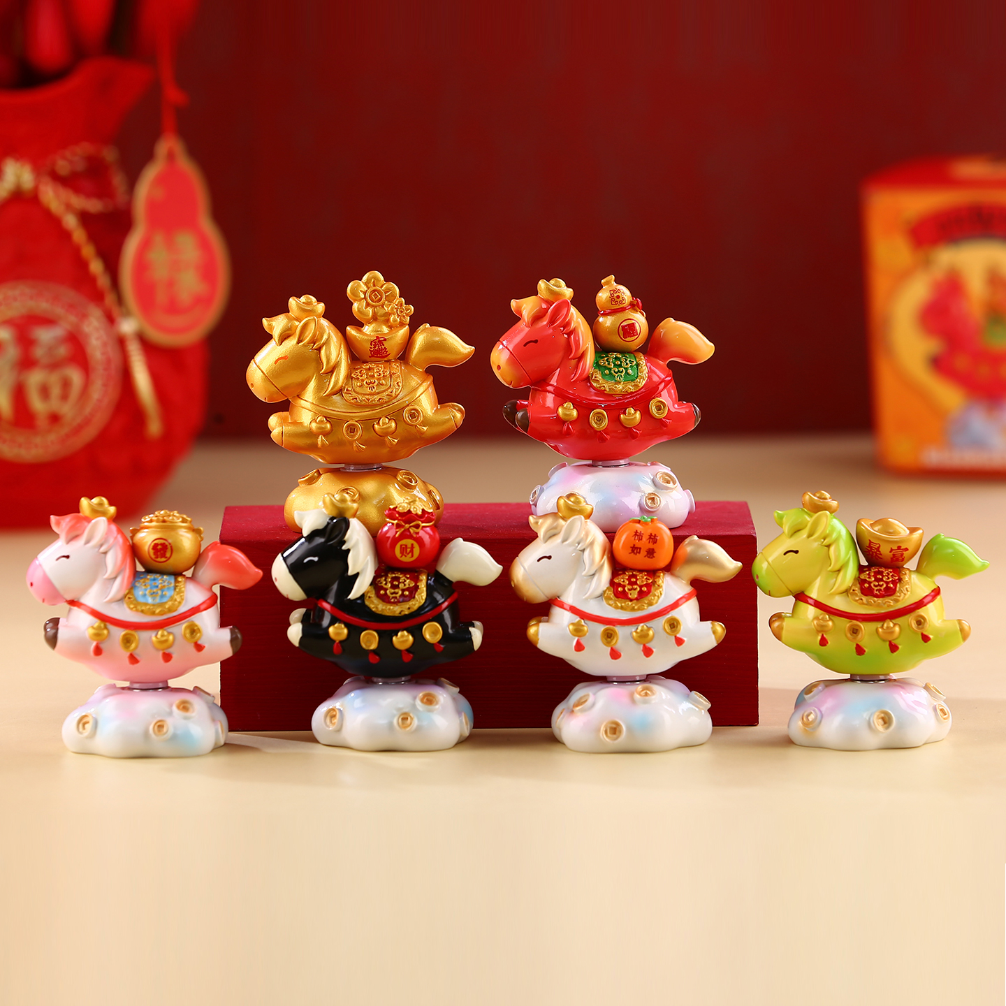 2026马年卡通马上有钱摆件办公室