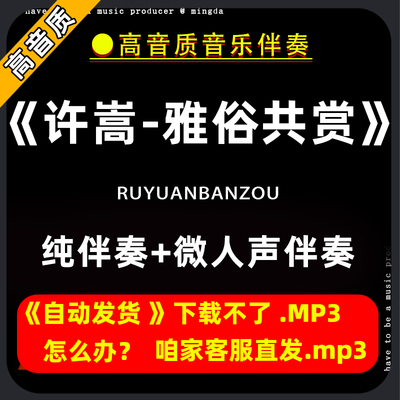 许嵩-雅俗共赏 伴奏购买下载消音伴奏去除人声微人声mp3高音质