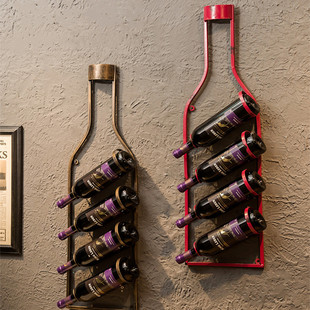 创意复古红酒架酒吧家居餐厅火锅店墙上墙壁装 饰品葡萄酒架壁挂件