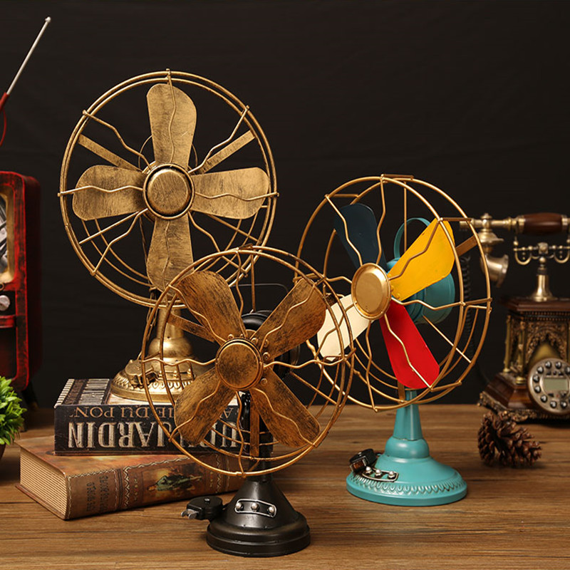 美式复古怀旧老式电风扇模型铁艺风扇创意摄影道具橱窗饰品摆件