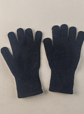 库存尾货女士黑色银丝针织手套五指保暖触屏防寒秋冬触摸屏女款用