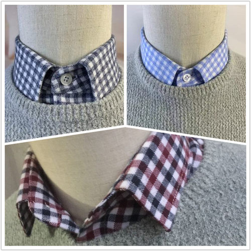 休闲衬衫男女通用节约老人假领子