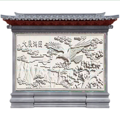 别墅四合院迎门瓷砖壁画