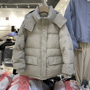 特价XW昕闻24冬装新款翻盖口袋韩版休闲带帽加厚简约多色羽绒服