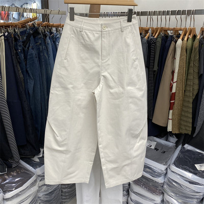 韩国25秋款简约净色韩版休闲百搭九分裤显瘦气球裤哈伦裤K336776