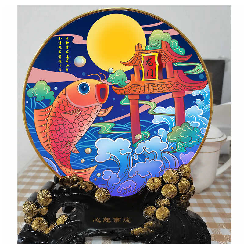 工艺品鲤鱼跃龙门升职礼品学生高考中考家居装饰品摆设开业摆件小