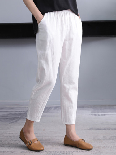 solid color casual slim harem pants纯色休闲显瘦哈伦九分裤女