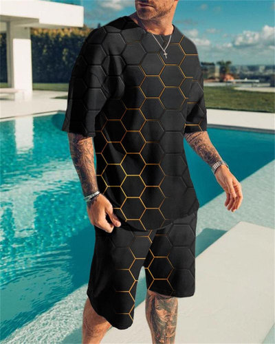 3D Printing Casual Sports Men's Suit  3D印花休闲运动男士套装