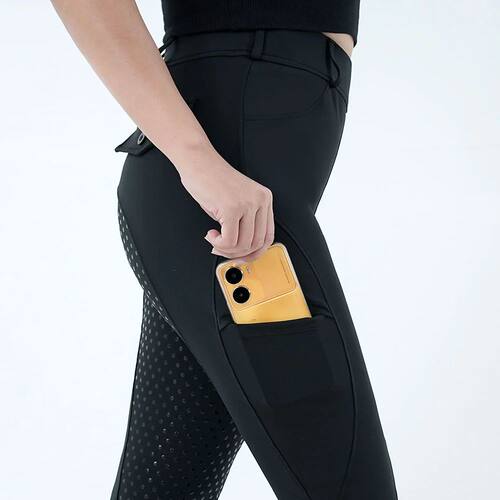 纯色拼磨马术裤Solid color splicing slimming equestrian pants