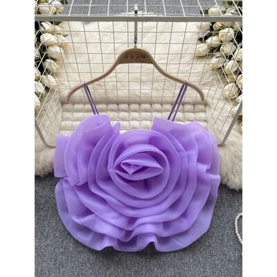 Stereoscopic flower solid color suspender 立体花纯色舒适吊带