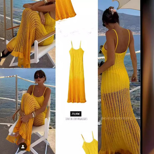 suspender hollow slim fit 连衣裙 dressV领镂空吊带修身 neck