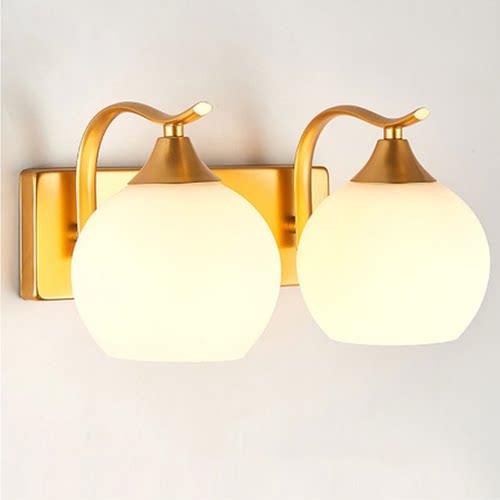 简约现代美式双头铁艺金色走廊灯