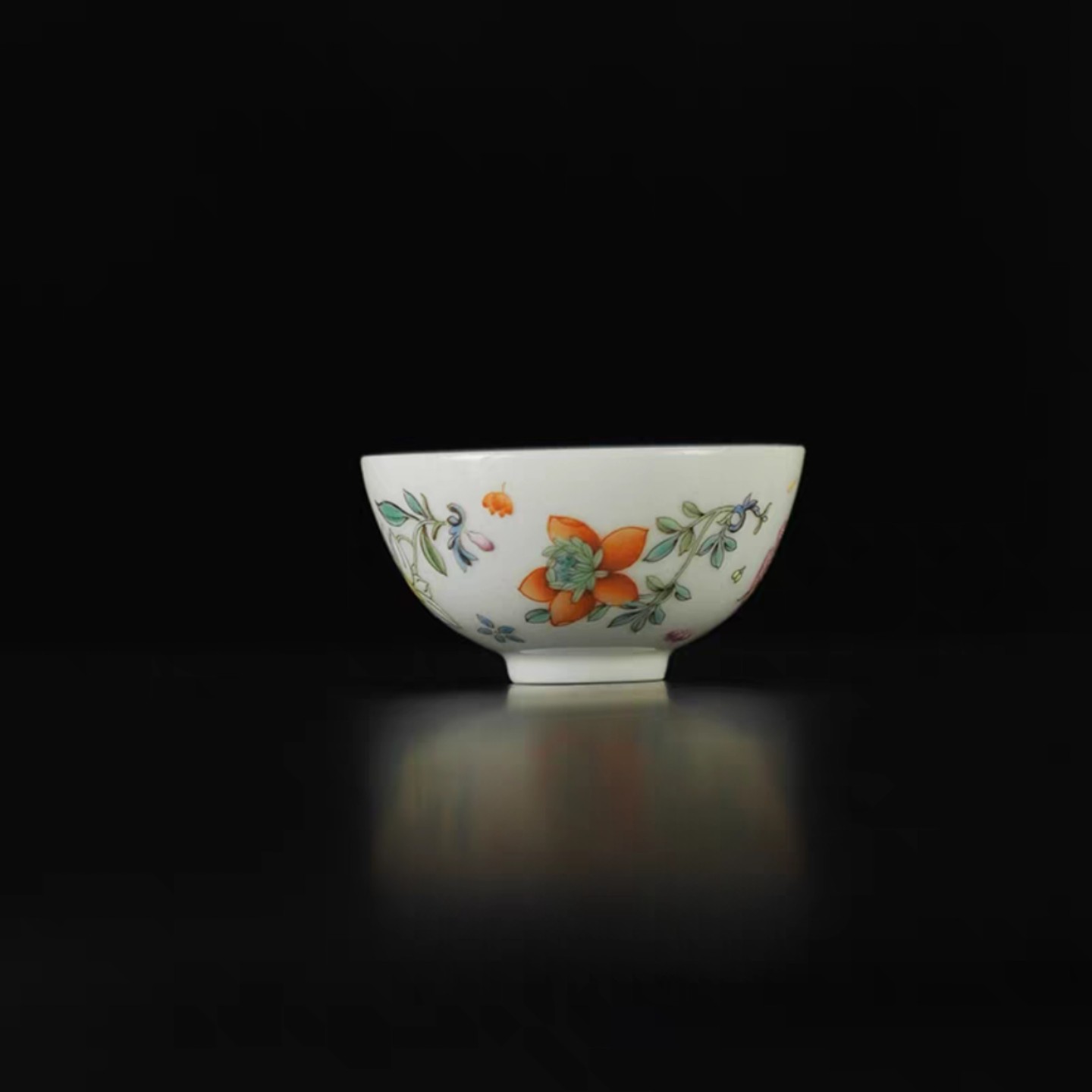 小白茶具//忘言造物品杯愚彻系列粉彩解语花茶圆景德镇手工主人杯
