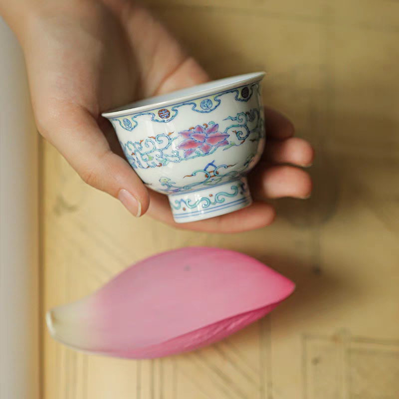 小白茶具//景德镇忘言造物斗彩忘忧品杯主人杯盖碗手工手绘茶器,餐饮具,茶杯,淘宝优惠券,粉丝福利购,淘宝优惠卷