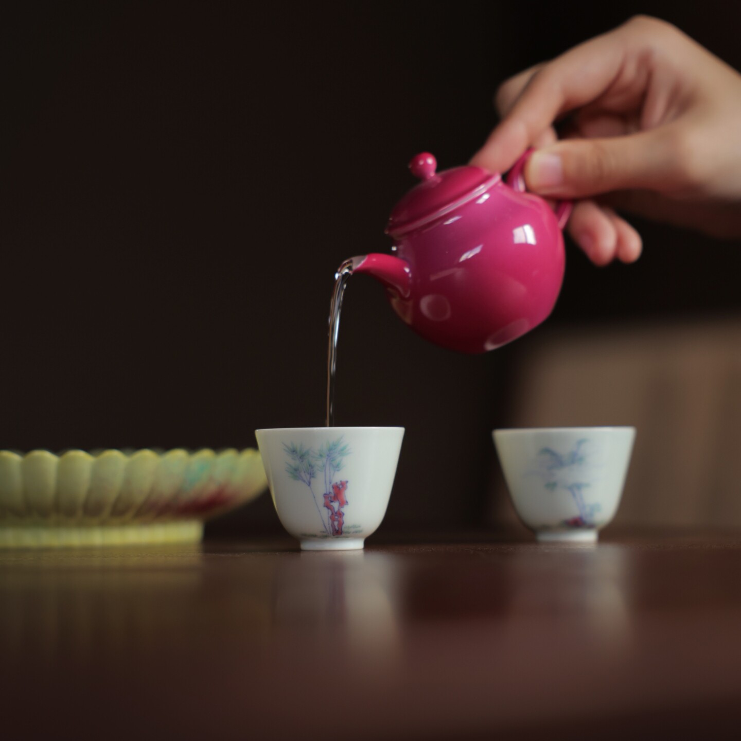 小白茶具//忘言造物愚彻品杯清霁斗彩杯岩茶小杯茶杯景德镇手绘