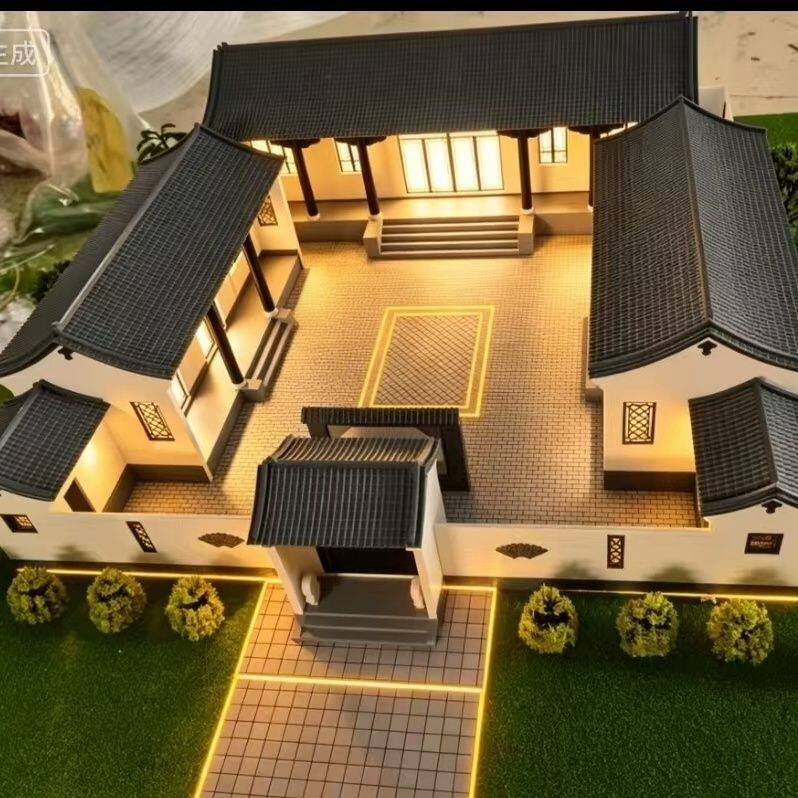 自建房别墅沙盘模型定制定做工厂设备新能源军事地形地貌光伏发电