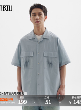 BUTTBILL 25SS日系复古大口袋工装褶皱休闲通勤宽松短袖衬衫衣服