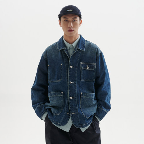 BUTTBILL复古水洗做旧牛仔夹克