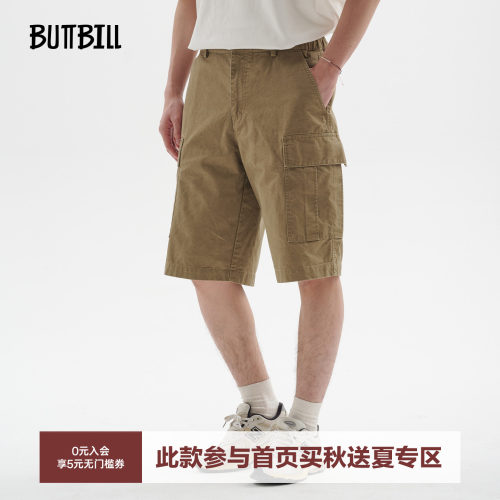 BUTTBILL休闲酵洗做旧纯棉工装裤