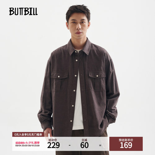 BUTTBILL复古日系法兰绒工装衬衫