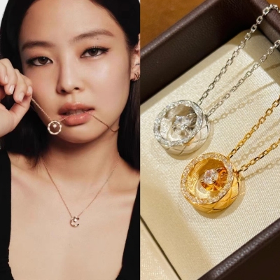 Jennie同款项链水冰月小金豆coco小香风经典菱格纹轻奢高级气质