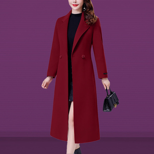 品牌高端妮子羊绒大衣女款2025新款女士妈妈冬天气质双面毛呢外套