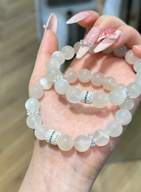 巧恩新中式天然白月光石手链女生气质百搭个性小众水晶国潮清冷感