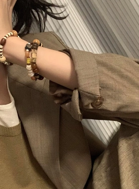 木珠玛瑙串珠手链不掉色女夏季手链小众高级感时尚百搭手饰女