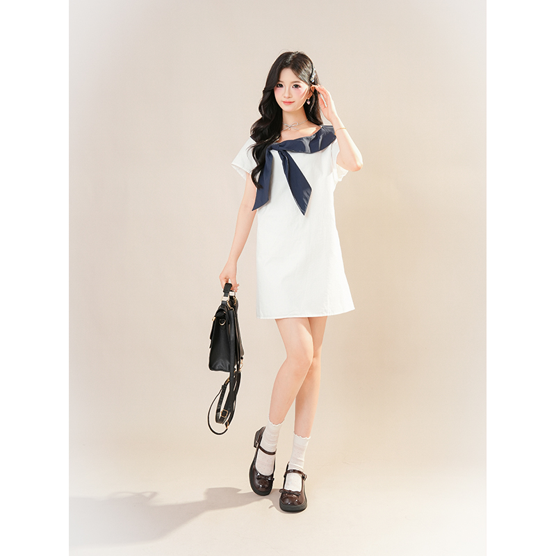 小兔耳朵 初恋甜美清新可爱小众白色吊带连衣裙显瘦约会小白裙夏