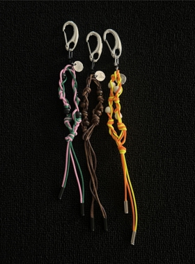 Domy手作原创彩绳串珠挂件小众vintage腰间挂饰质感编织包包挂件