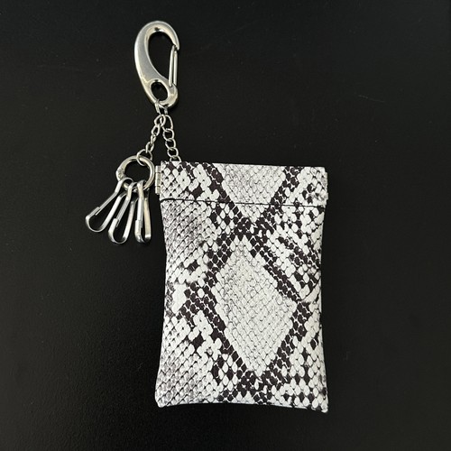 Domy原创蛇纹零钱包钥匙扣挂件便携式收纳卡包腰间挂饰复古街头