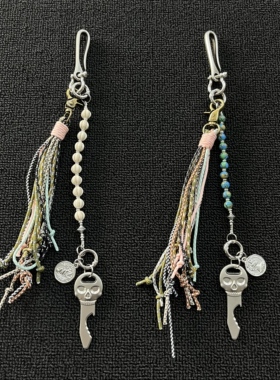 Domy Land美式复古裤腰链手作编织绳cleanfit串珠腰包挂件钥匙扣