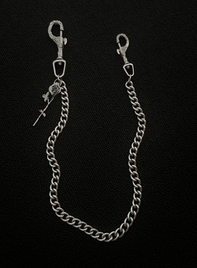 Domy Land浮雕玫瑰中古做旧感erd风裤链高级感重工雕刻裤腰链条