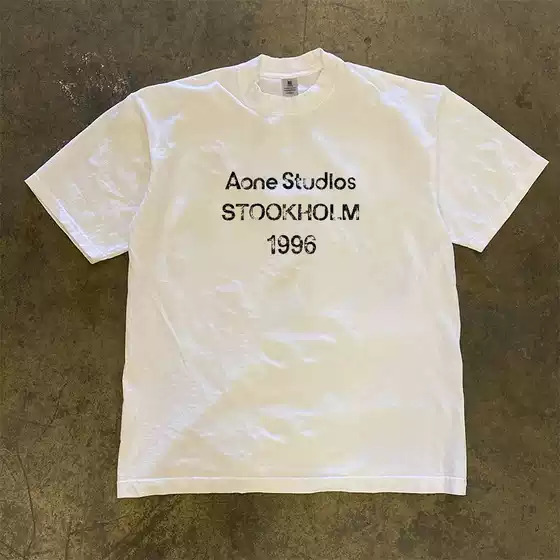 Xiao Chen Has Many Stories 3A260G Double Yarn Pure Cotton! American Retro Heavyweight Couple's Loose Short-Sleeved T-Shirt for Women and Men