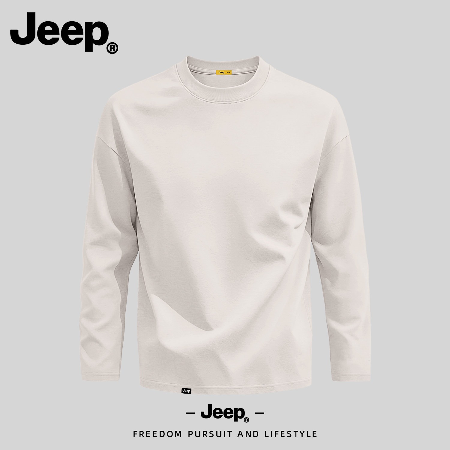 Jeep吉普纯棉长袖T恤男2026新款